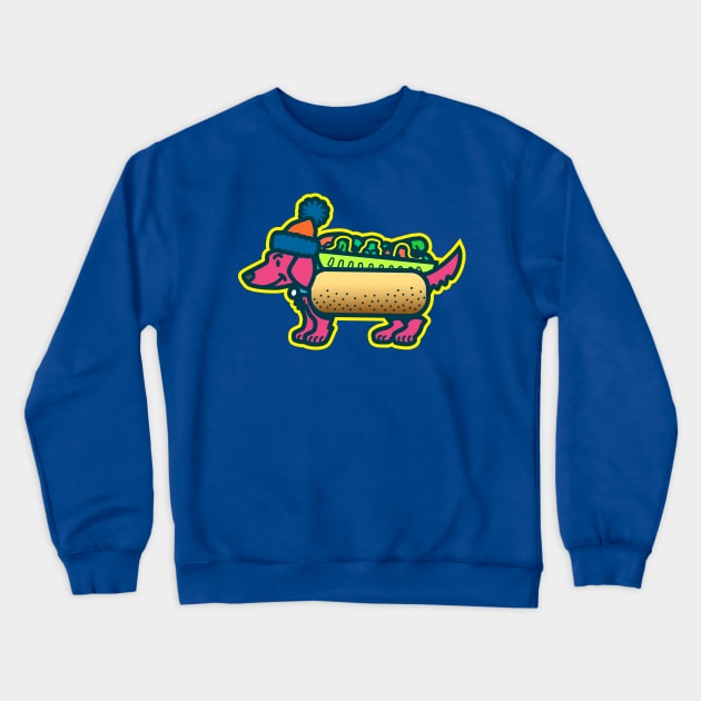 Da Chicago Mustard Dog Crewneck Sweatshirt by DangerHuskie